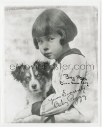 1h854 BABY PEGGY signed 8x10 REPRO still 1980s the legendary child actress with cute puppy!
