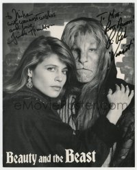1h558 BEAUTY & THE BEAST signed 8x10 publicity still 1987 by BOTH Ron Perlman AND Linda Hamilton!