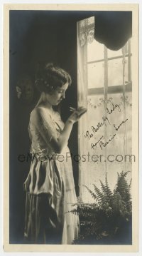 1h287 BESSIE LOVE signed deluxe 5.25x9.5 still 1920s full-length with dragonfly by window!