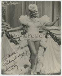 1h860 BETTY GRABLE signed 8x10 REPRO still 1970s showing her sexy legs in Diamond Horseshoe!