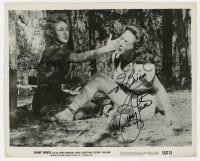 1h289 BEVERLY GARLAND signed 8x10 still 1956 close up getting slapped in Swamp Women!