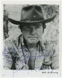 1h561 BILL MCKINNEY signed 8x10 publicity still 1980s great portrait in denim jacket & cowboy hat!