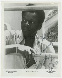 1h563 BROCK PETERS signed 8x10 publicity still 1960s great portrait from his talent agency!