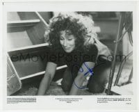 1h309 CHER signed 8x9.75 still 1985 on floor distraught after an argument with her son from Mask!