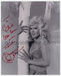 1h878 CONNIE STEVENS signed 8x10 REPRO still 1980s close up in bikini hugging a palm tree!