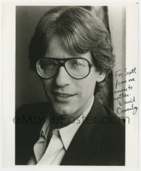 1h882 DAVID CRONENBERG signed 8x10 REPRO still 1980s head & shoulders portrait of the director!