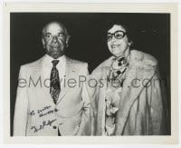 1h896 FRANK CAPRA signed 8.25x10 REPRO still 1980s smiling with his wife Lou long after he retired!