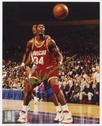 1h549 HAKEEM OLAJUWON signed color 8x10 publicity still 1994 the Houston Rockets basketball star!