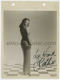 1h395 JOAN COLLINS signed 8x11 key book still 1955 full-length portrait from Land of the Pharaohs!
