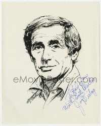 1h591 JOEY BISHOP signed 8x10 publicity still 1970s great artwork portrait of the Rat Pack star!
