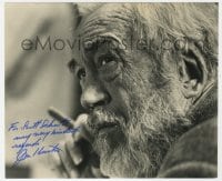 1h929 JOHN HUSTON signed 8.25x9.75 REPRO still 1980s super close portrait of the legendary director!