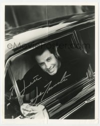 1h931 JOHN TRAVOLTA signed 8x10.25 REPRO still 2000s close portrait smiling big inside of his car!