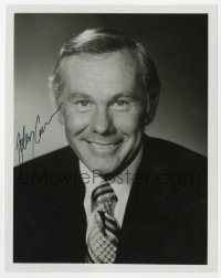 1h404 JOHNNY CARSON signed TV 7.25x9 still 1970s portrait of the legendary Tonight Show host!