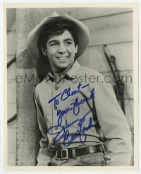 1h932 JOHNNY CRAWFORD signed 8x10 REPRO still 1980s close up smiling portrait from TV's Rifleman!