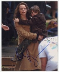 1h794 KATE BOSWORTH signed color 8x10 REPRO still 2000s close up holding child in a movie!