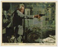 1h264 LEE MARVIN signed color 8x10 still 1967 great close up pointing gun in Point Blank!
