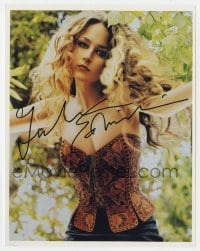 1h802 LEELEE SOBIESKI signed color 8x10 REPRO still 2000s sexy outdoor portrait in skimpy outfit!