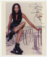 1h803 LELA ROCHON signed color 8x9.75 REPRO still 1990s the sexy actress wearing roller blades!
