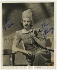 1h433 LUCILLE BALL signed 8.25x10.25 still 1938 seated portrait in stunning ensemble by John Miehle!