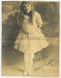 1h442 MARY PICKFORD signed deluxe 5.5x7 still 1920s wonderful standing portrait by Hartsook!