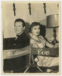 1h455 MR. ADAMS & EVE signed TV deluxe 8x10 still 1950s by BOTH Ida Lupino AND Howard Duff!