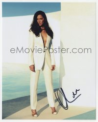 1h816 OLIVIA MUNN signed color 8x10 REPRO still 2000s the sexy actress wearing nothing under jacket!