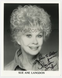1h634 SUE ANE LANGDON signed 8x10 publicity still 1980s smiling portrait later in her career!