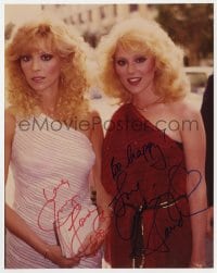 1h262 JUDY LANDERS/AUDREY LANDERS signed color 8x10 still 1990s close up of the sisters!