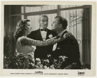 1h535 VINCENT PRICE signed TV 8x10.25 still R1957 with Gene Tierney & Clifton Webb in Laura!