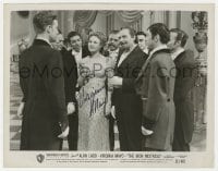 1h536 VIRGINIA MAYO signed 8x10 still 1952 surrounded by several men in The Iron Mistress!