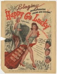 1h090 BETTY HUTTON signed magazine page 1943 on an ad for Happy Go Lucky!