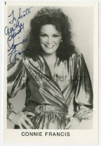 1h210 CONNIE FRANCIS signed 5x7 publicity photo 1980s great smiling portrait of the pop singer!