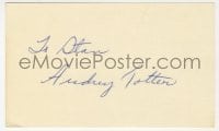 1h647 AUDREY TOTTER signed 3x5 index card 1980s can be framed & displayed with a repro still!