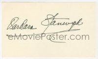 1h648 BARBARA STANWYCK signed 3x5 index card 1980s it can be framed & displayed with a repro!