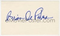 1h651 BRIAN DE PALMA signed 3x5 index card 1980s can be framed & displayed with a repro still!