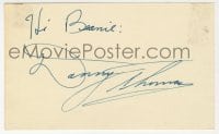 1h661 DANNY THOMAS signed 3x5 index card 1980s can be framed & displayed with a repro still!