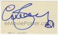 1h671 ERIC BURDON signed 3x5 index card 1980s can be framed & displayed with a repro still!