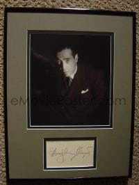 1h026 HUMPHREY BOGART signed 3x5 index card in 13x16 display 1951 from Harry Warnecke collection!