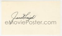 1h691 JANET LEIGH signed 3x5 index card 1980s it can be framed & displayed with a repro!