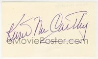 1h700 KEVIN MCCARTHY signed 3x5 index card 1980s it can be framed & displayed with a repro!