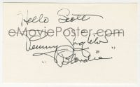 1h717 PENNY SINGLETON signed 3x5 index card 1980s it can be framed & displayed with a repro!