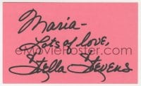 1h727 STELLA STEVENS signed 3x5 index card 1980s can be framed & displayed with a repro still!