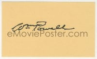 1h733 WILLIAM POWELL signed 3x5 index card 1980s it can be framed & displayed with a repro!