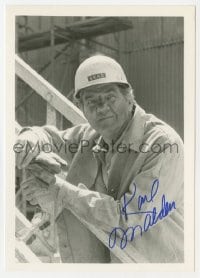 1h229 KARL MALDEN signed 5x7 photo 1980s close up as a construction worker in TV's Skag!