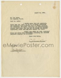 1h152 CLARA BOW signed agreement 1926 getting out of her agreement with Sam Jaffe before making It!