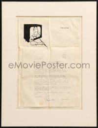 1h040 FRED ALLEN signed letter in 11x15 display 1951 humorous letter to his only fan in the world!