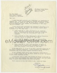 1h189 OLIVIA DE HAVILLAND signed letter 1956 wanting Paul Kohner to send her her complete file!