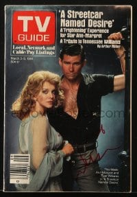 1h119 TREAT WILLIAMS signed magazine March 3, 1984 on the cover of TV Guide, Streetcar Named Desire!
