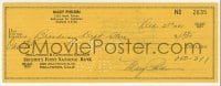1h146 MARY PHILBIN signed 3x8 canceled check 1961 she paid $1.24 the Broadway Department Store!