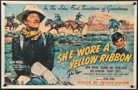 1h034 JOHN AGAR signed 14x22 REPRO poster 1980s great artwork for She Wore a Yellow Ribbon!